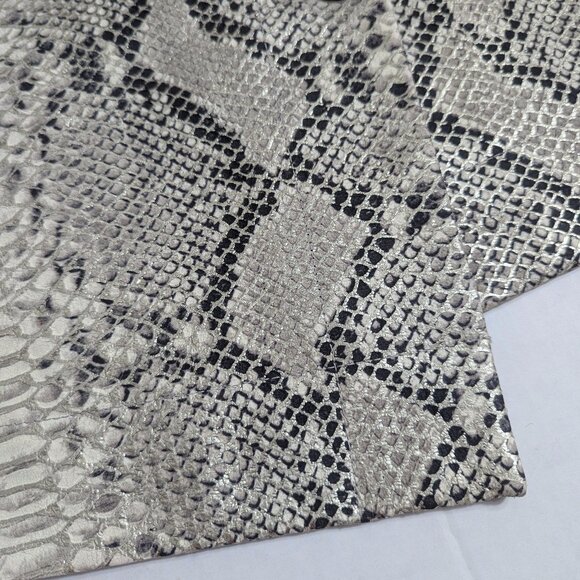 NWOT Olivia Palermo x BR Snake-Effect Italian Leather Button-Wrap Skirt - Picture 12 of 16